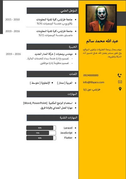 انشاء سيرة ذاتية احترافية